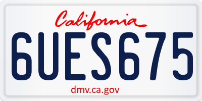 CA license plate 6UES675