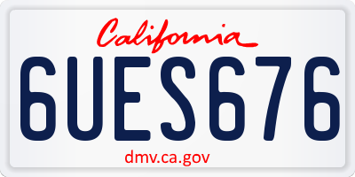 CA license plate 6UES676