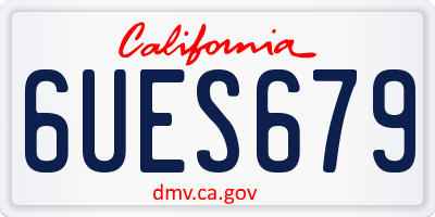 CA license plate 6UES679