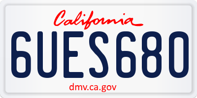 CA license plate 6UES680