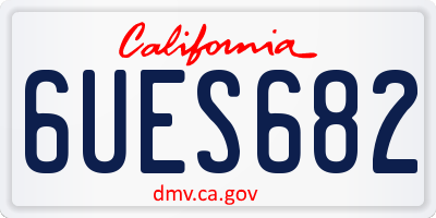 CA license plate 6UES682
