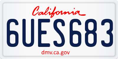 CA license plate 6UES683