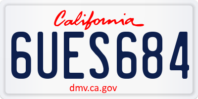CA license plate 6UES684