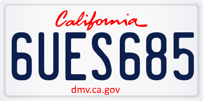 CA license plate 6UES685