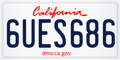 CA license plate 6UES686