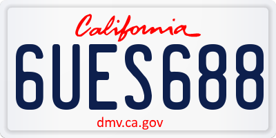CA license plate 6UES688