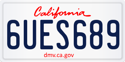 CA license plate 6UES689