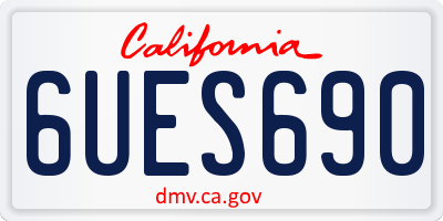 CA license plate 6UES690