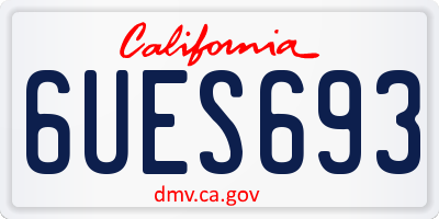 CA license plate 6UES693