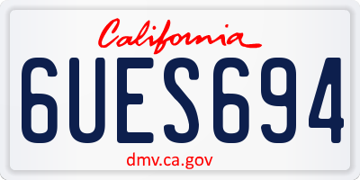 CA license plate 6UES694