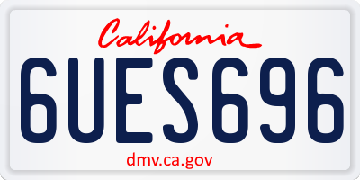 CA license plate 6UES696