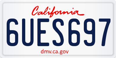 CA license plate 6UES697
