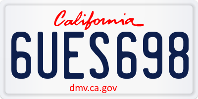 CA license plate 6UES698