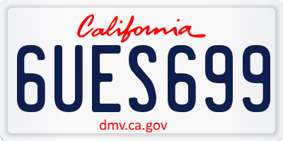 CA license plate 6UES699
