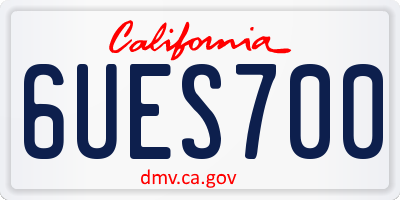 CA license plate 6UES700