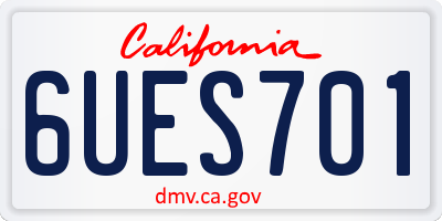 CA license plate 6UES701