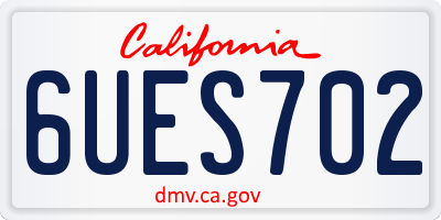 CA license plate 6UES702