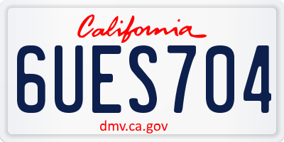 CA license plate 6UES704