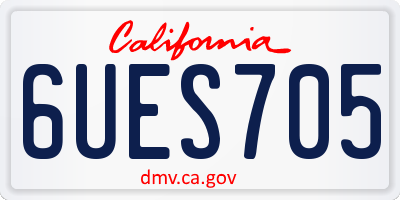 CA license plate 6UES705