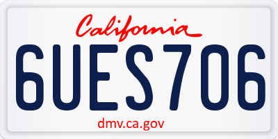 CA license plate 6UES706