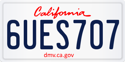 CA license plate 6UES707