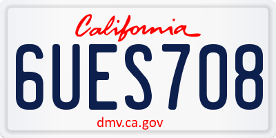 CA license plate 6UES708