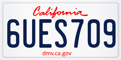 CA license plate 6UES709