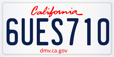 CA license plate 6UES710