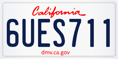 CA license plate 6UES711