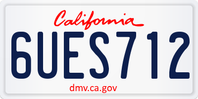 CA license plate 6UES712