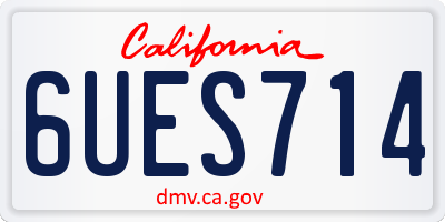 CA license plate 6UES714