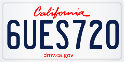 CA license plate 6UES720