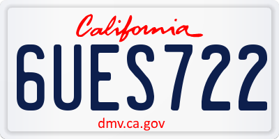CA license plate 6UES722