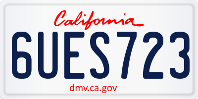 CA license plate 6UES723