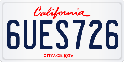 CA license plate 6UES726