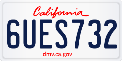 CA license plate 6UES732