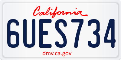 CA license plate 6UES734