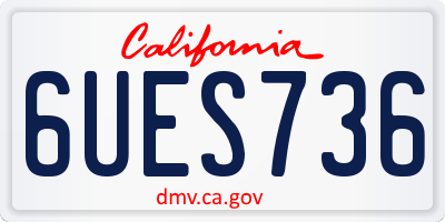 CA license plate 6UES736