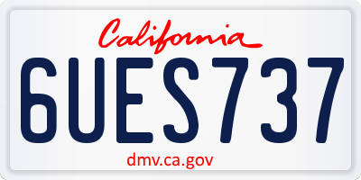 CA license plate 6UES737