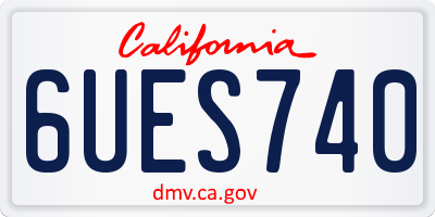 CA license plate 6UES740