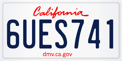 CA license plate 6UES741