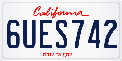 CA license plate 6UES742