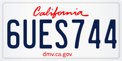 CA license plate 6UES744