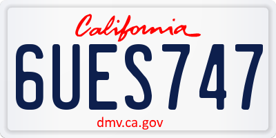CA license plate 6UES747
