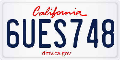CA license plate 6UES748