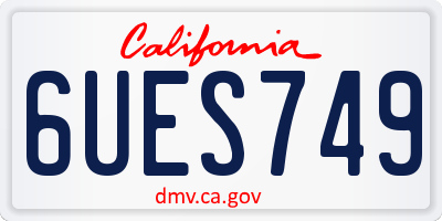 CA license plate 6UES749