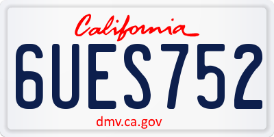 CA license plate 6UES752