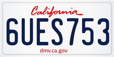 CA license plate 6UES753