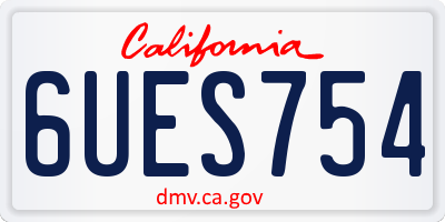 CA license plate 6UES754