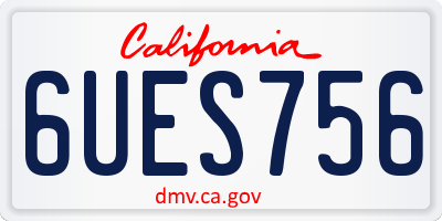 CA license plate 6UES756